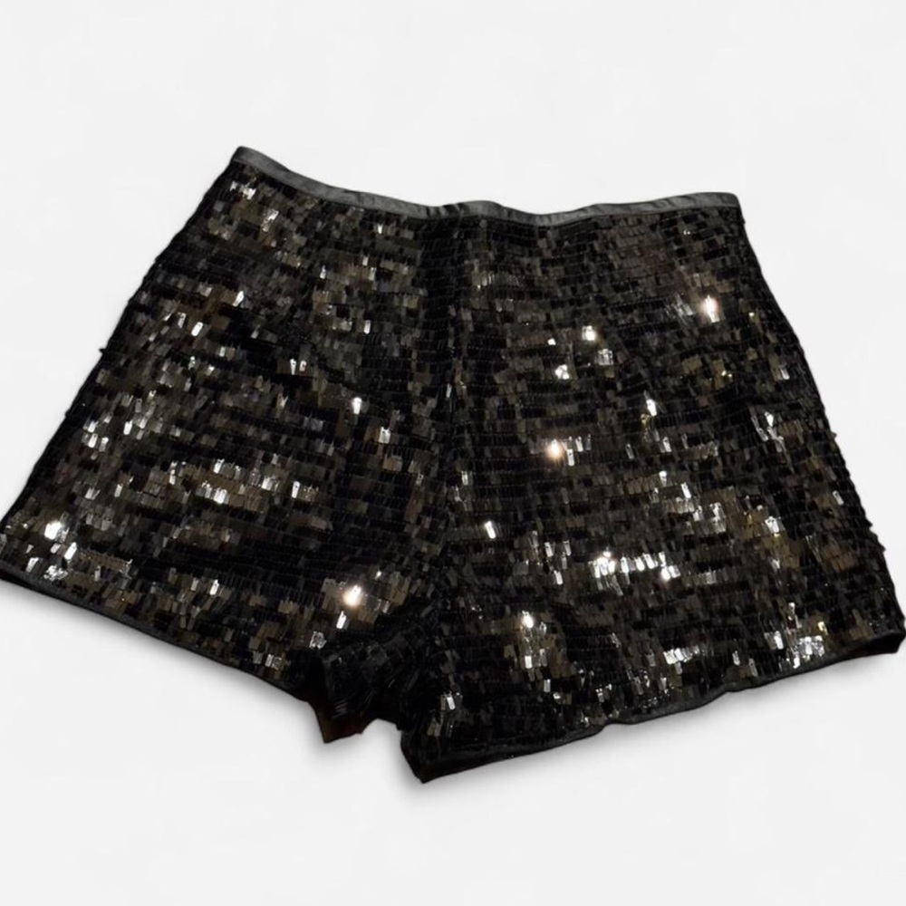 Black Sequin Women's Shorts